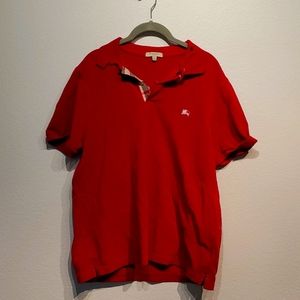 Burberry Red Polo DISTRESSED